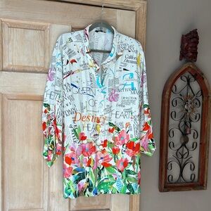 John Mark Textured Graphic Top Size 3X